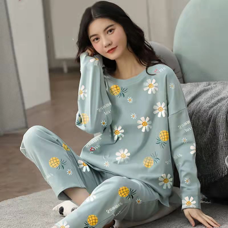 Pajamas Set Women Cute Cartoon Print Sleepwear