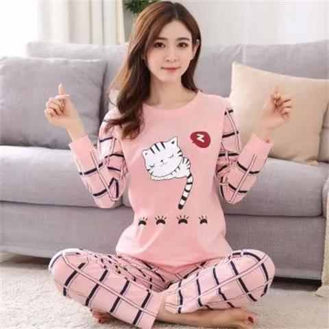 Pajamas Set Women Cute Cartoon Print Sleepwear