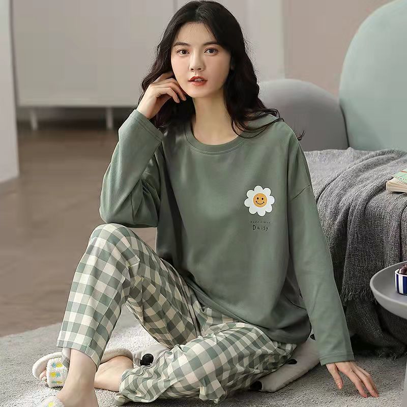 Pajamas Set Women Cute Cartoon Print Sleepwear