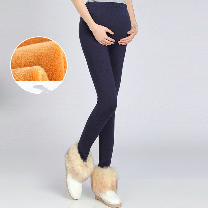 Pregnant Women Winter Warm Pants Cotton Trousers Leggings