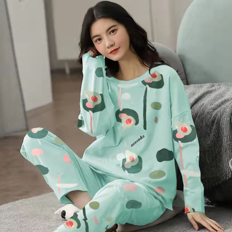 Pajamas Set Women Cute Cartoon Print Sleepwear