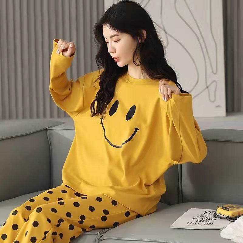 Pajamas Set Women Cute Cartoon Print Sleepwear