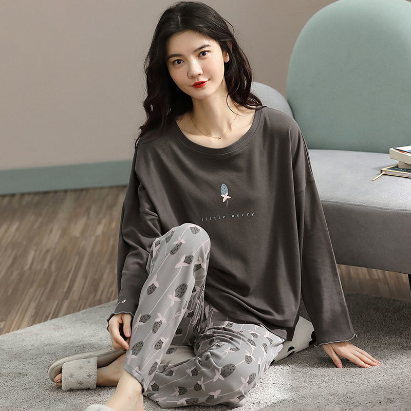Pajamas Set Women Cute Cartoon Print Sleepwear